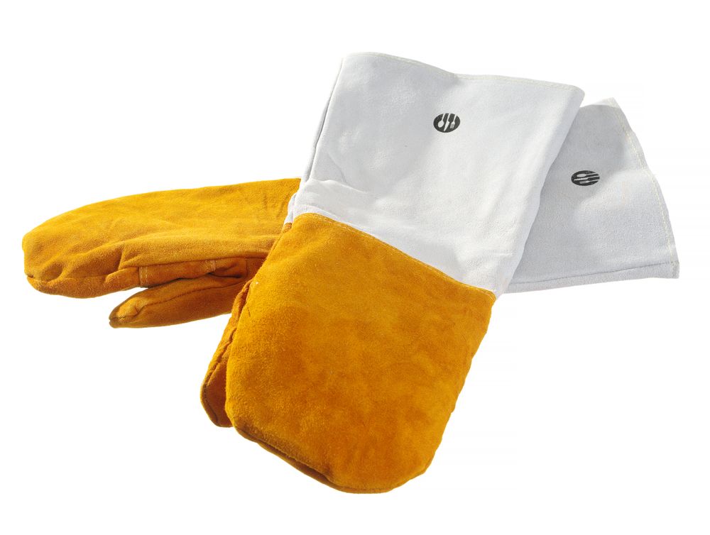 HENDI Leder-Grillhandschuhe hitzebeständig, 2 Stück