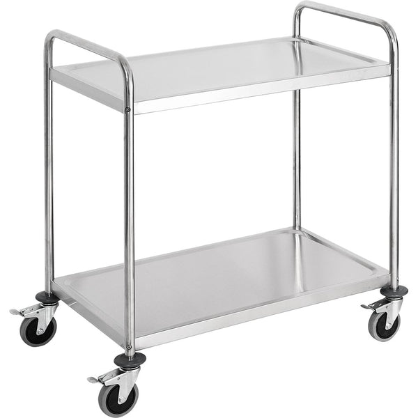 Stalgast Edelstahl Servierwagen, mit zwei Borden, 845 x 525 x 940 mm (BxTxH)