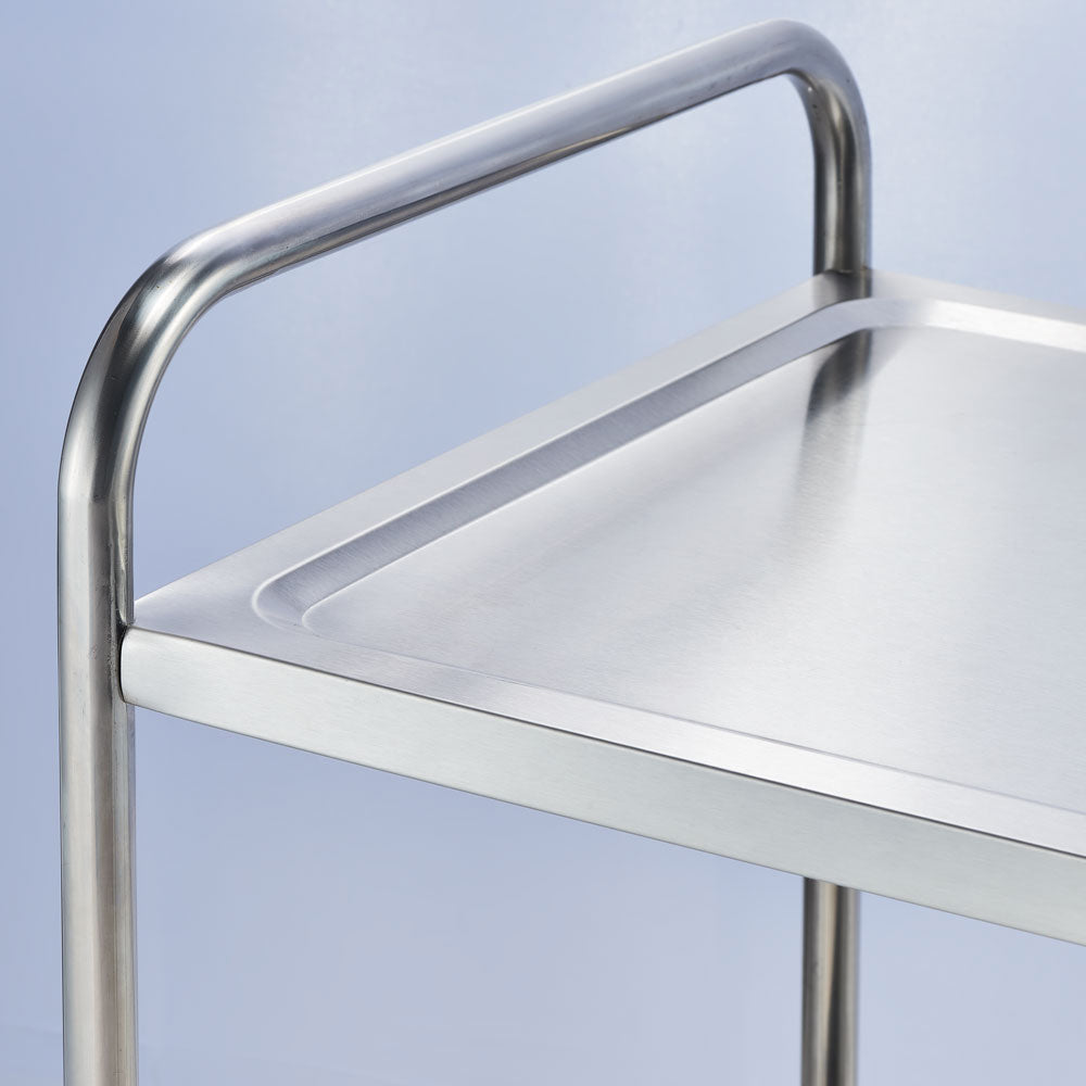 Stalgast Servierwagen aus Edelstahl, mit zwei Borden, 860 x 540 x 940 mm (BxTxH)