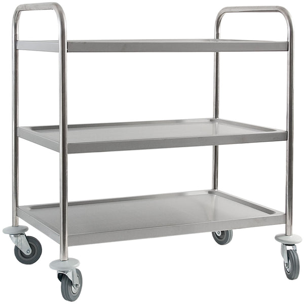 Stalgast Edelstahl Servierwagen, mit drei Borden, 845 x 525 x 940 mm (BxTxH)