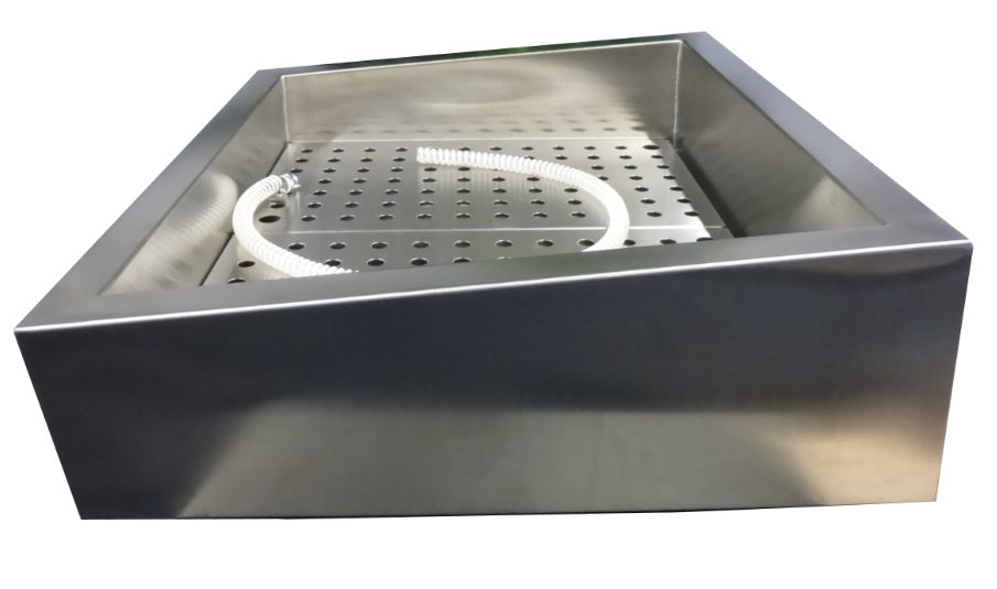 Combisteel Gemahlenes Eis Behälter Schief 1/1 GN AISI 304 Wasserhahn An der Bedienung Seite