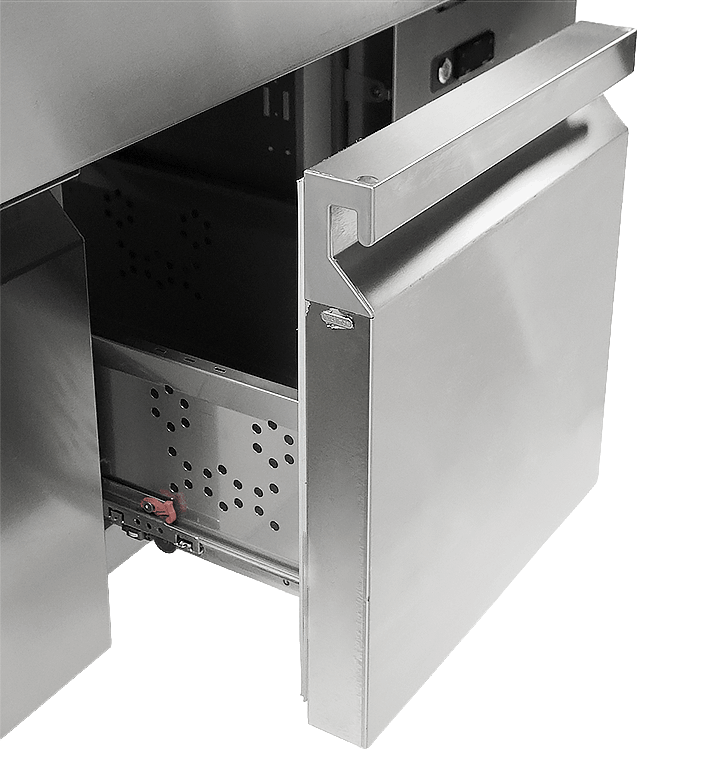 Combisteel Cocktailstation - Bar und Getränkekühltisch Inklusiv Spülbecken, Gläserdruckspüler, Frontseitiger Stauraum fü