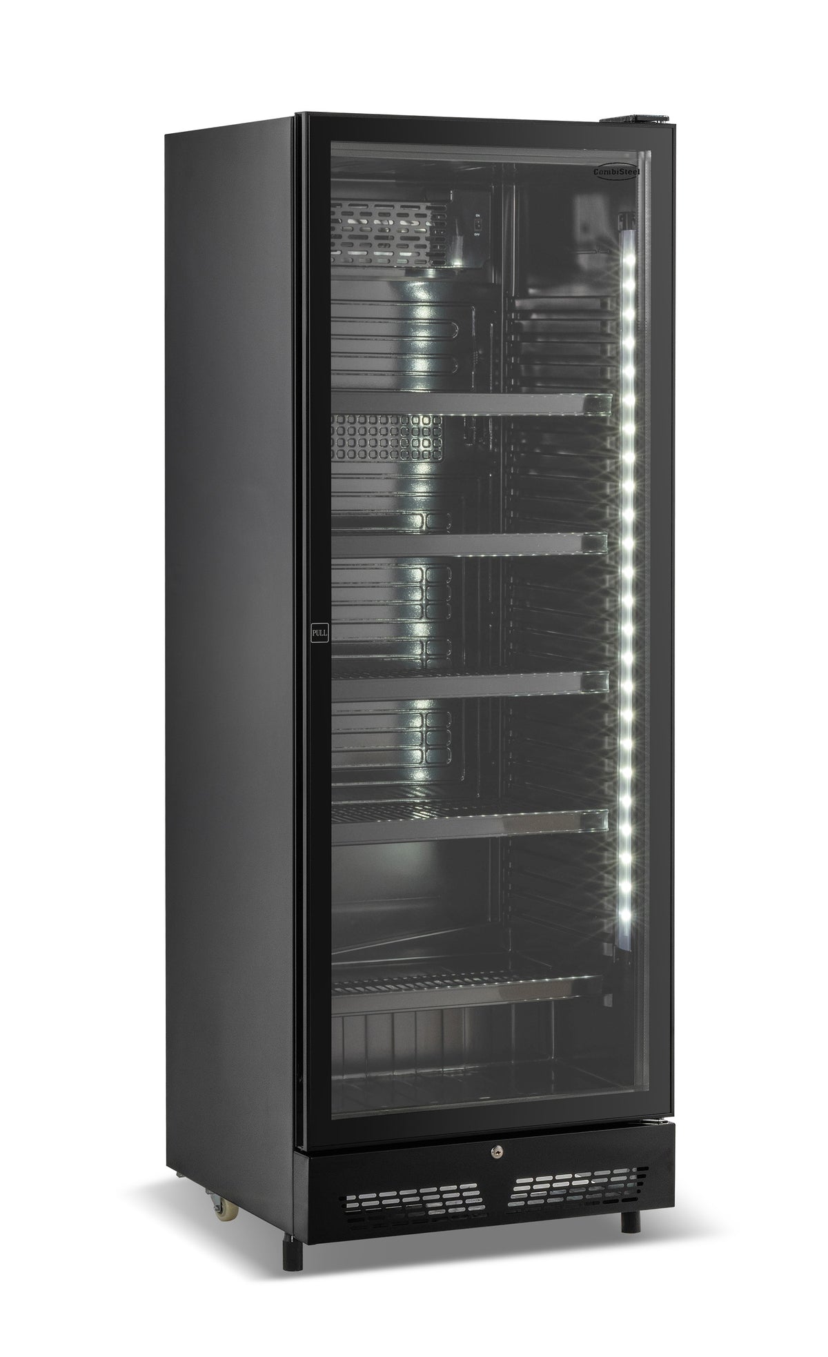 Combisteel Kühlschrank 1 Glastür Schwarz SVE-450 Bl