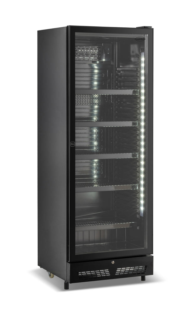 Combisteel Kühlschrank 1 Glastür Schwarz SVE-450 Bl