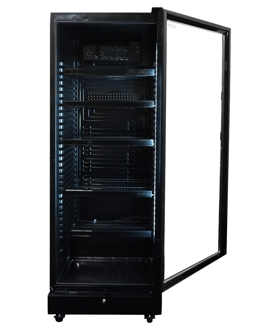 Combisteel Kühlschrank 1 Glastür Schwarz SVE-450 Bl