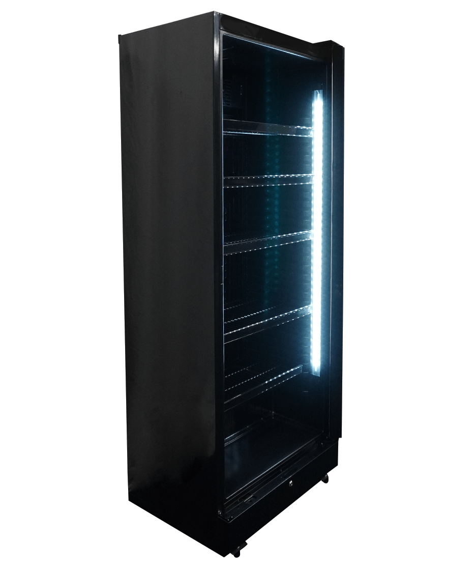 Combisteel Kühlschrank 1 Glastür Schwarz SVE-450 Bl