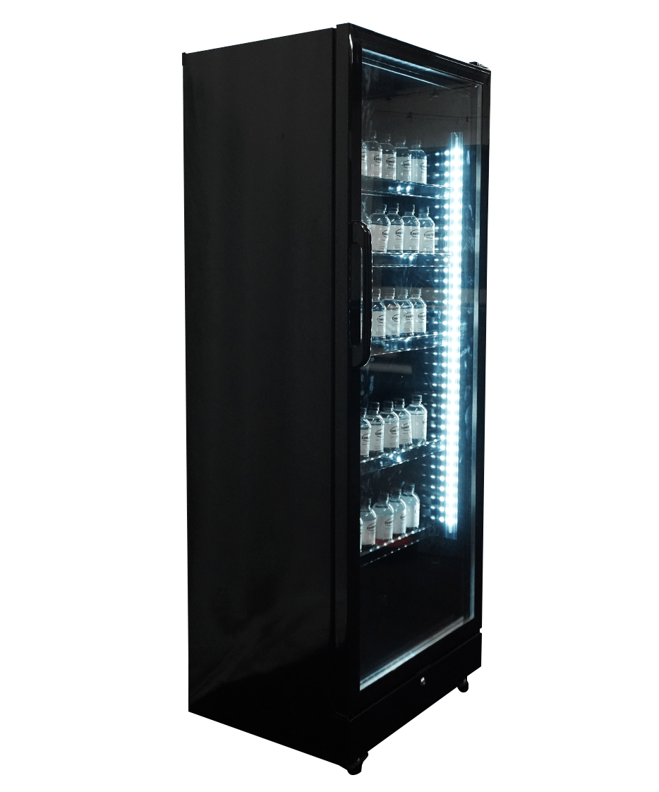 Combisteel Kühlschrank 1 Glastür Schwarz SVE-450 Bl