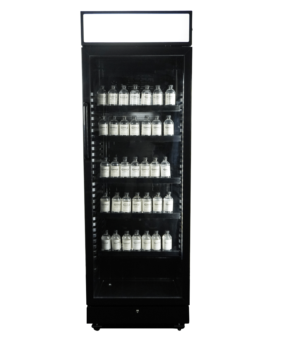 Combisteel Kühlschrank 1 Glastür Schwarz mit Canopy SVE-450 Blc