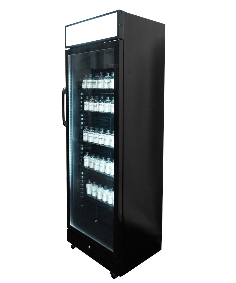 Combisteel Kühlschrank 1 Glastür Schwarz mit Canopy SVE-450 Blc