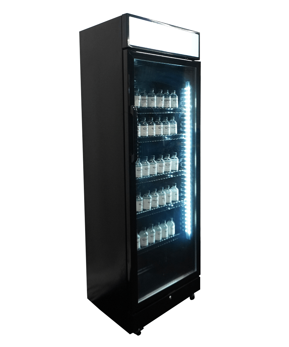 Combisteel Kühlschrank 1 Glastür Schwarz mit Canopy SVE-450 Blc