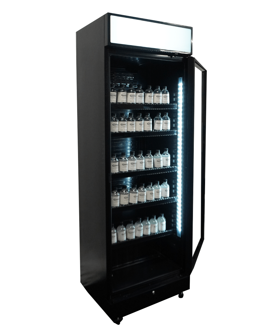 Combisteel Kühlschrank 1 Glastür Schwarz mit Canopy SVE-450 Blc