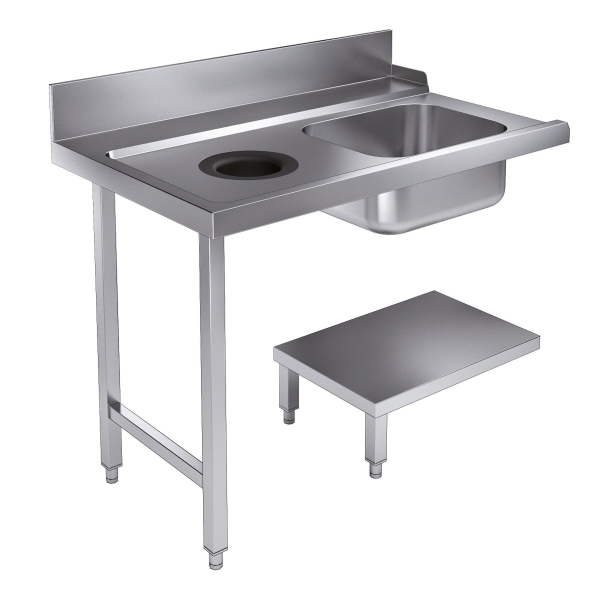 Combisteel Zulauftisch Grundboden mit Abfallloch 1200 Links für 7280.0045-0046