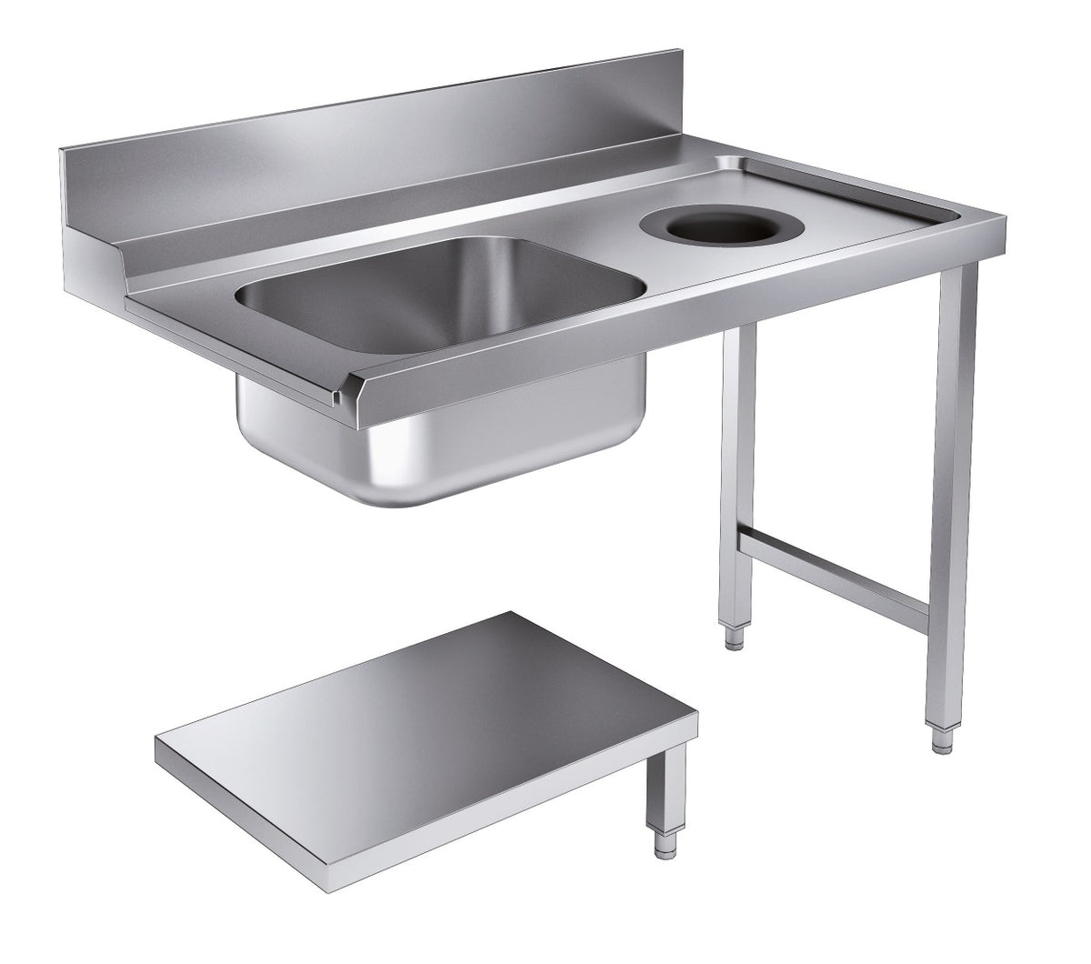 Combisteel Zulauftisch Grundboden mit Abfallloch 1200 Rechts für 7280.0045-0046
