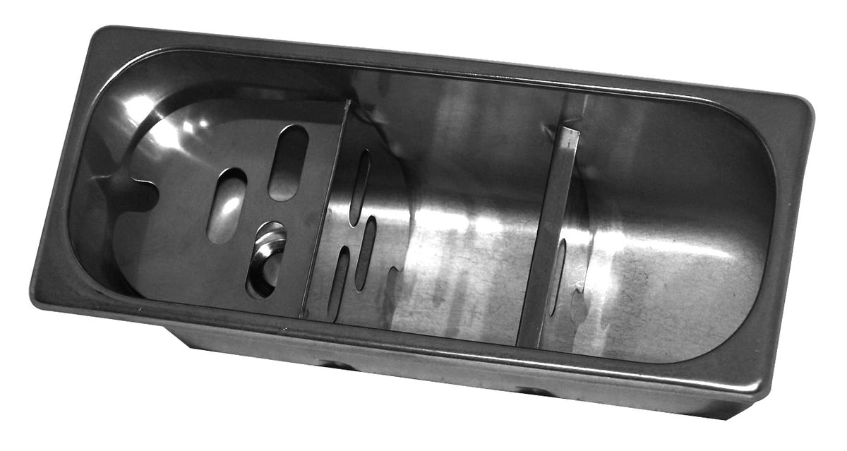 Combisteel Spülbecke für Eislöffel 270 x 110 x 120 mit Wasserablaufloch, Wasseranschluss und Überlaufrohr (7108.0005)