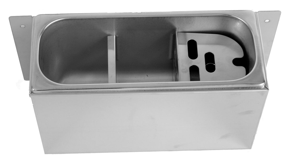 Combisteel Spülbecke für Eislöffel 330 x 120 x 150 mit Wasserablaufloch, Wasseranschluss und Überlaufrohr
