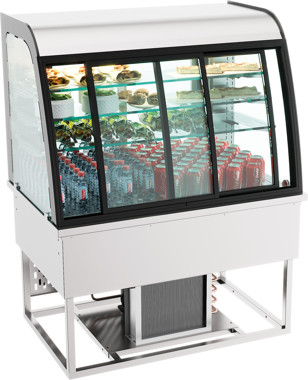 Combisteel Einbaukühlvitrine 140l Schiebetüren