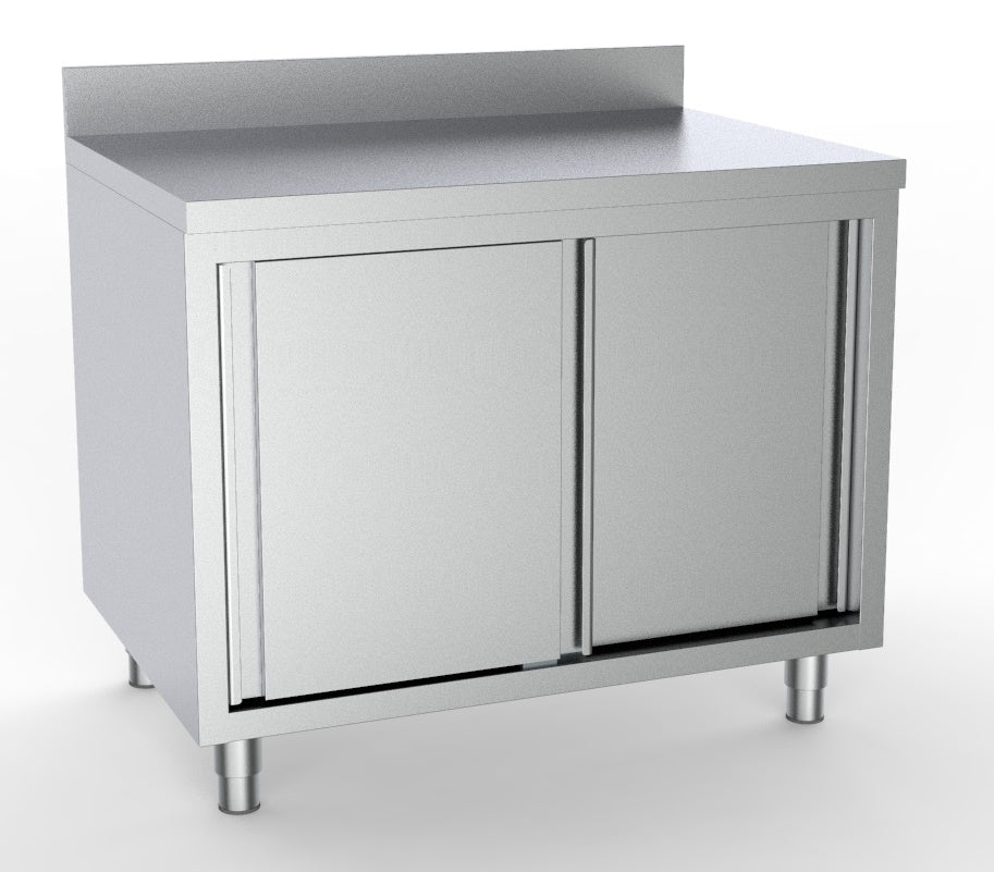 Combisteel Arbeitstisch Schiebetüren Aufkantung 1400, Serie 600