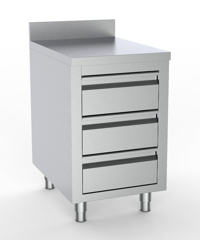 Combisteel Arbeitstisch mit 3 Schubladen mit Aufkantung 500, Serie 700