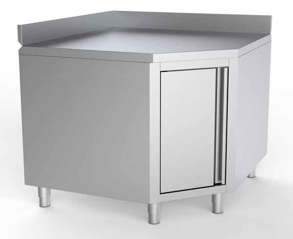 Combisteel Arbeitstisch Ecke mit Tür und Aufkantung 1000/1000 für 600MM Tisch