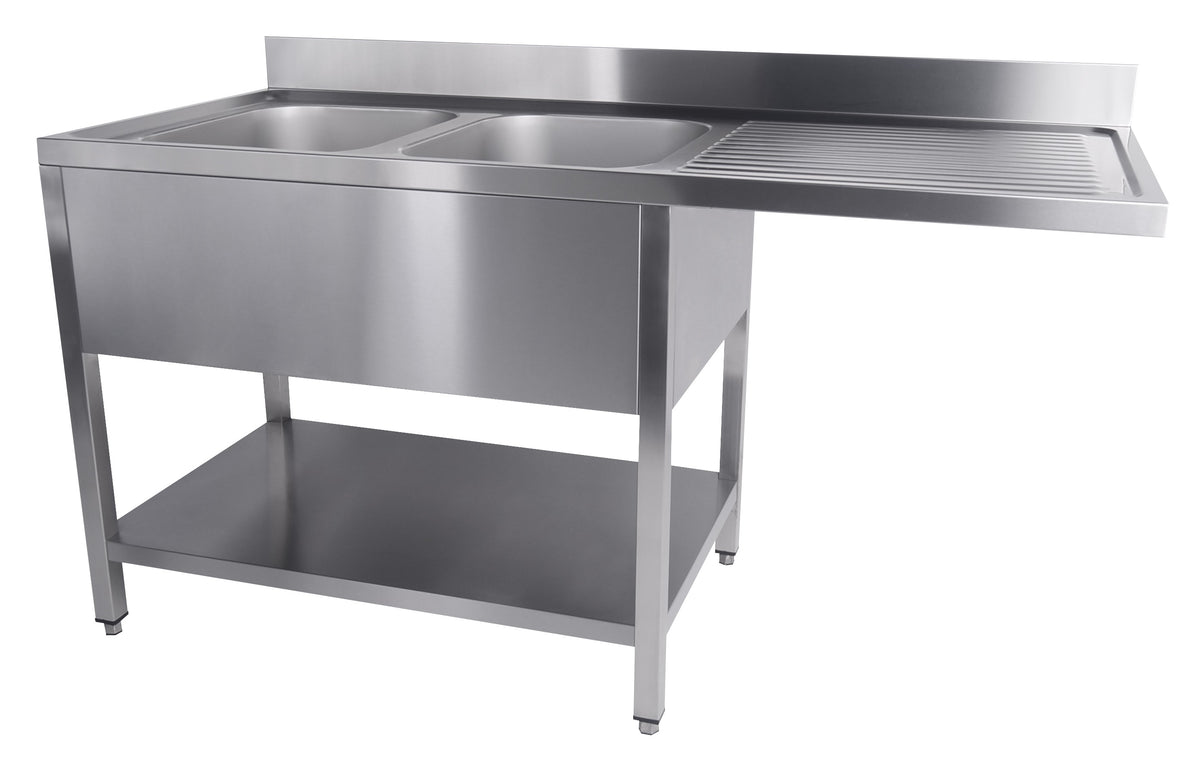 Combisteel Spültisch Grundboden Spülmaschine Demontabel 2 Links 1600, Serie 700
