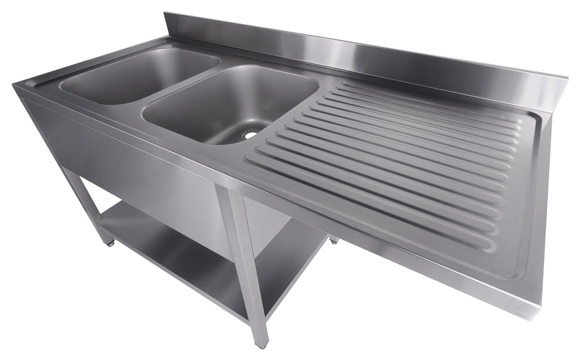 Combisteel Spültisch Grundboden Spülmaschine Demontabel 2 Links 1600, Serie 700