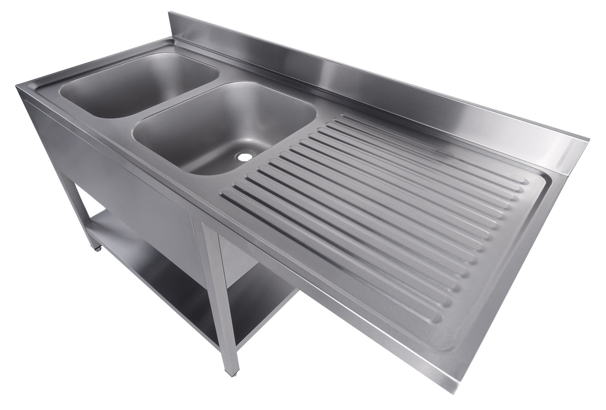 Combisteel Spültisch Grundboden Spülmaschine Demontabel 2 Links 1600, Serie 700