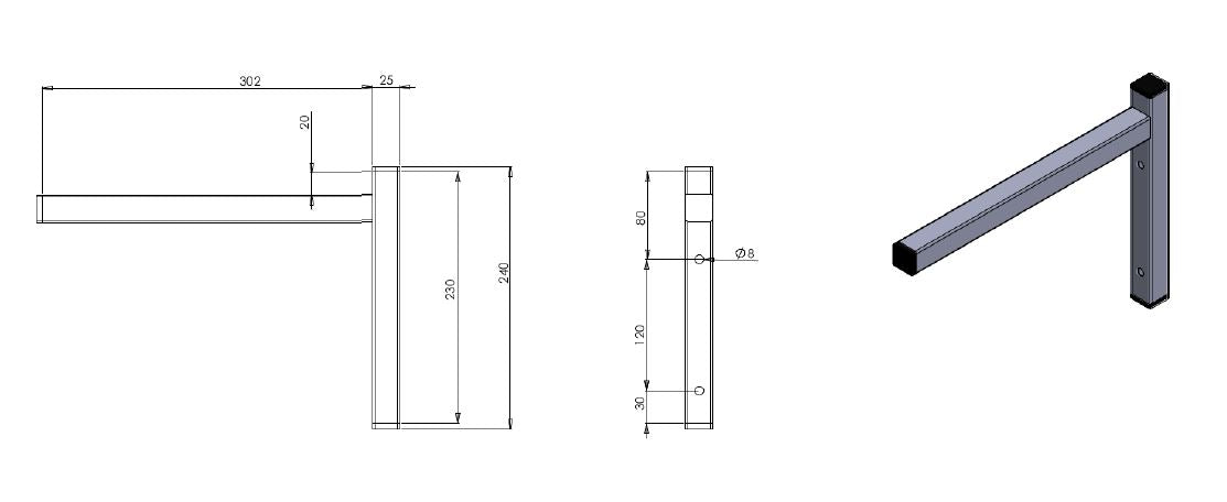 Combisteel Feste Konsole Einzel 300 (7412.0730)