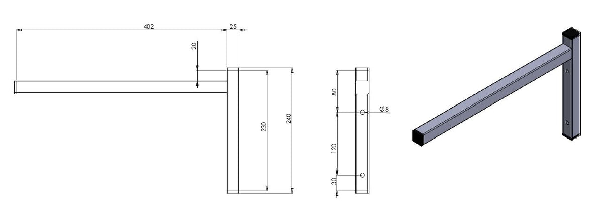 Combisteel Feste Konsole Einzel 400 (7412.1730)
