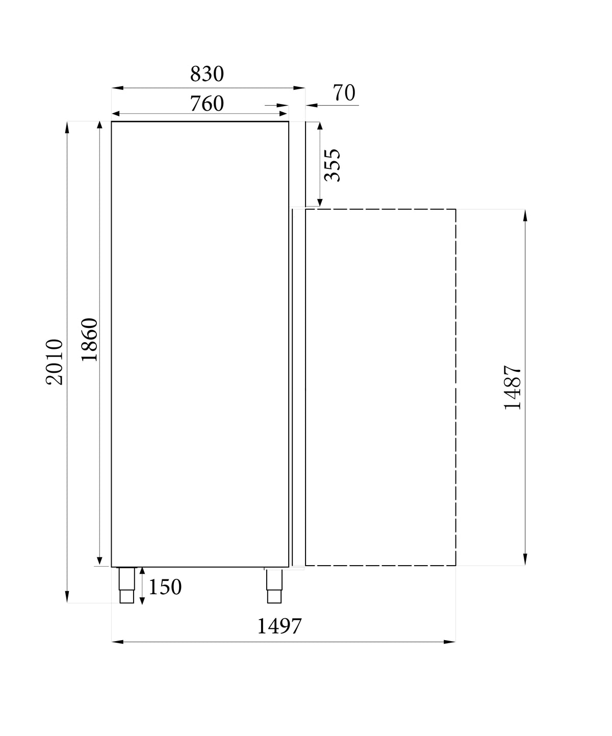 Combisteel Kühlschrank Edelstahl 2 Türen