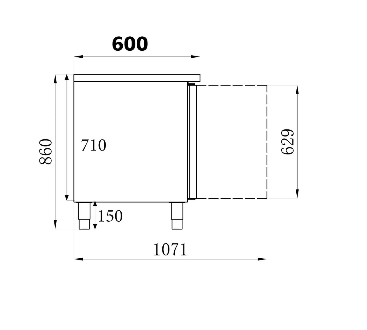 Combisteel Kühltisch 3 Türen, Serie 600