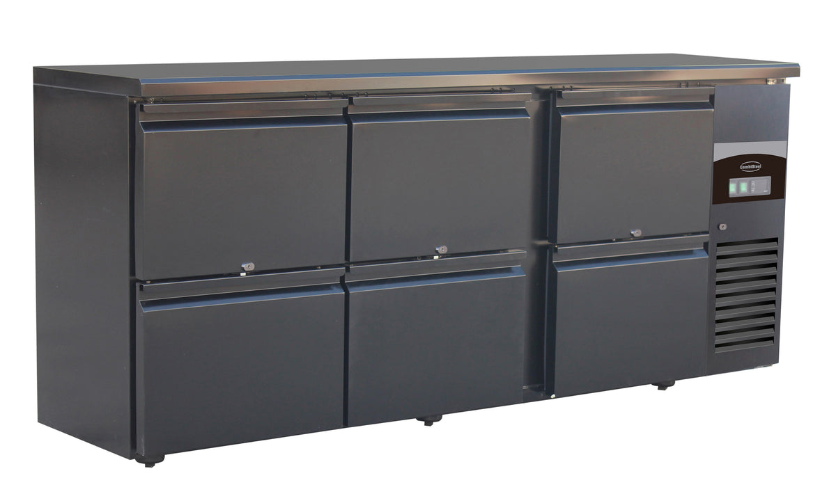 Combisteel Barkühler Schwarz 6 Schubladen