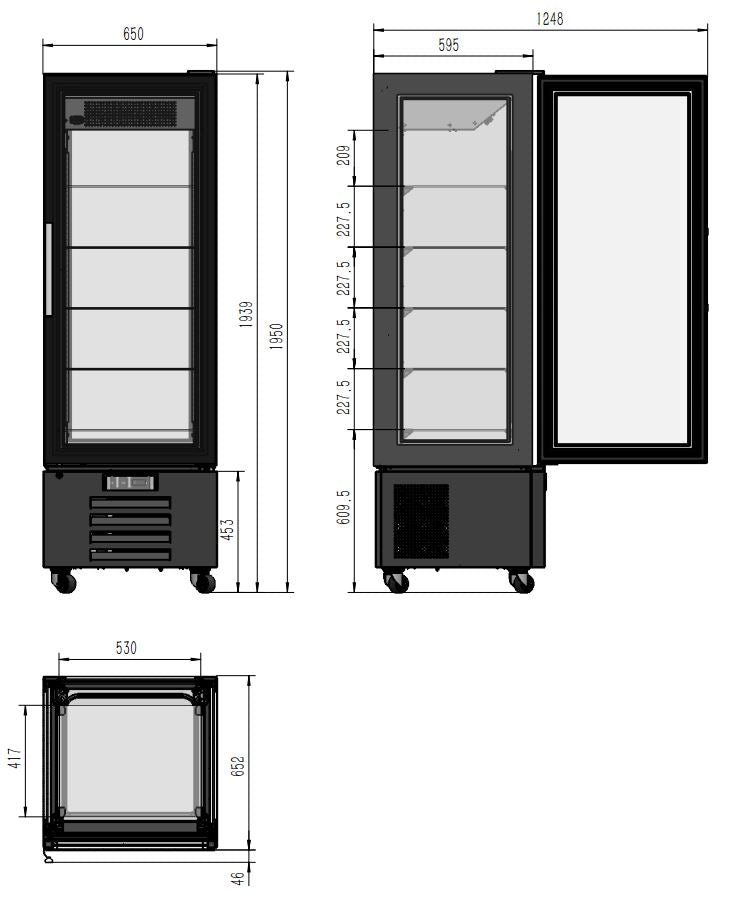 Combisteel Gekühltes Gebäckvitrine 1950