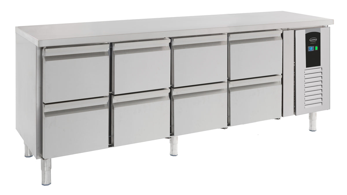 Combisteel Kühltisch 8 Schubladen Energy Line, Serie 700, 2230 x 700 x 860 mm