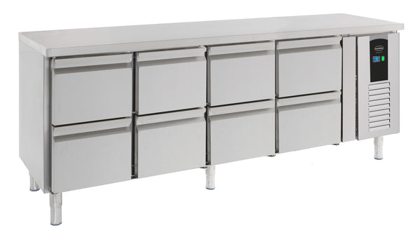 Combisteel Kühltisch 8 Schubladen Energy Line, Serie 700, 2230 x 700 x 860 mm