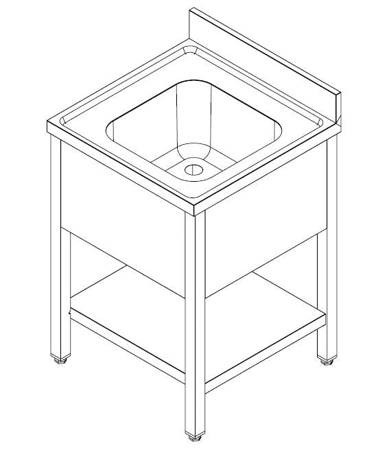 Combisteel Spültisch Grundboden Demontabel 1 Mitte 700, Serie 700
