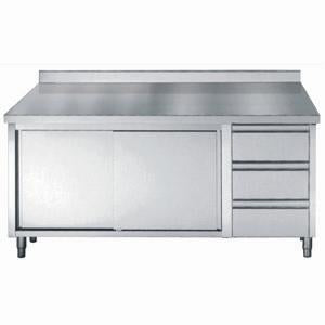 Combisteel Arbeitstisch Schiebetüren Schubladen Aufkantung 1800, Serie 700