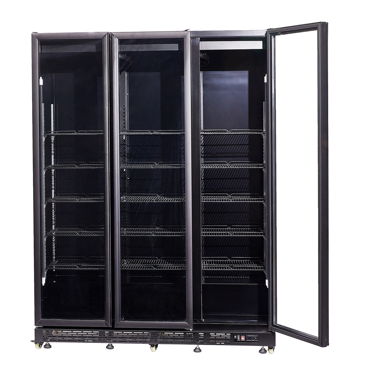 Combisteel Kühlschrank 3 Glastüren Schwarz NAP-1200*TRANSPORT auf Anfrage*