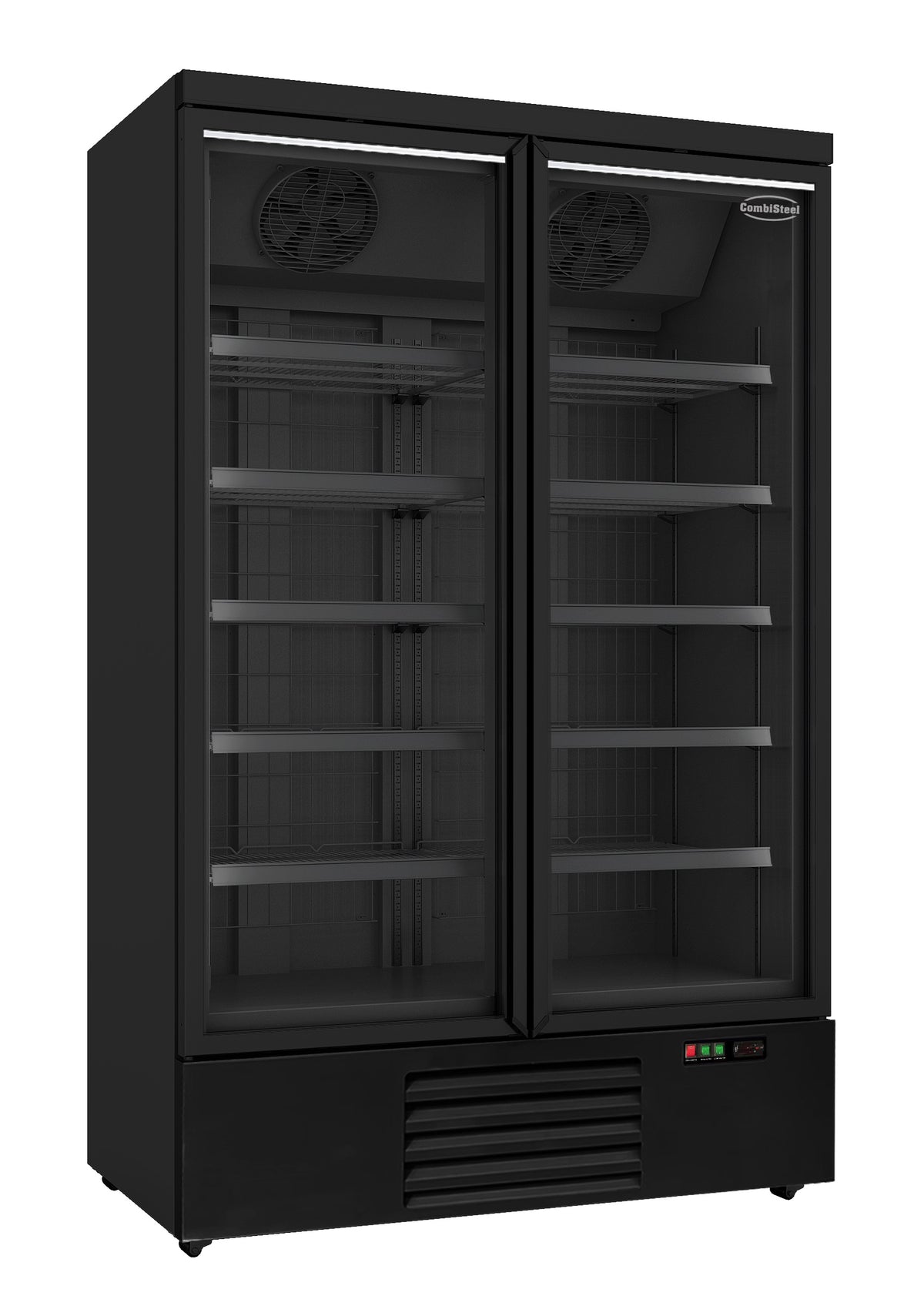 Combisteel Tiefkühlschrank 2 Glastüren Schwarz JDE-1000F Bl **achtung, Es Liegt Ein Erhöhter Einschatlstrom Vor, Sodass 