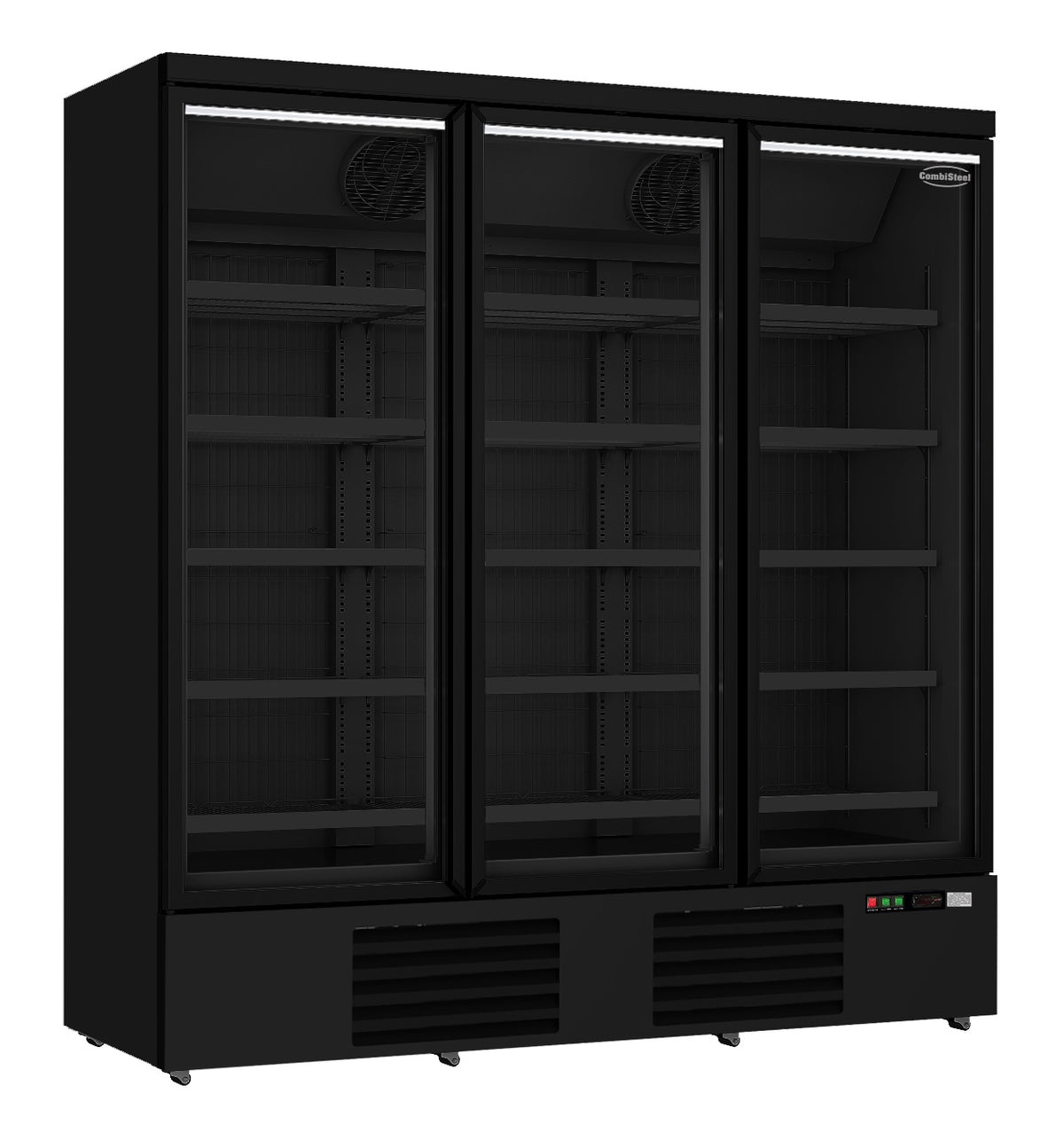 Combisteel Tiefkühlschrank 3 Glastüren Schwarz JDE-1530F Bl **achtung, Es Liegt Ein Erhöhter Einschatlstrom Vor, Sodass 