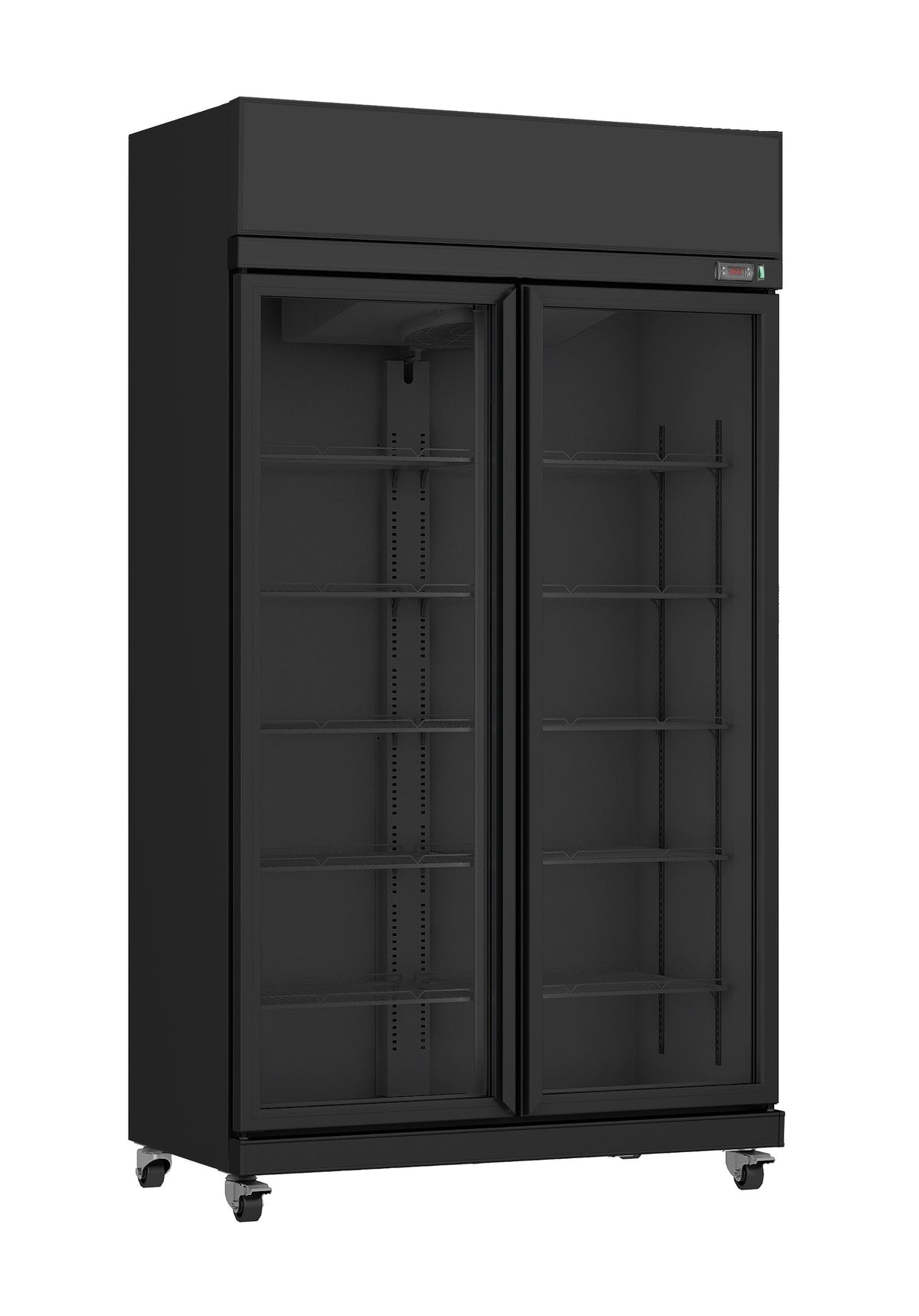 Combisteel Kühlschrank 2 Glastüren Schwarz IRM-770R Bl