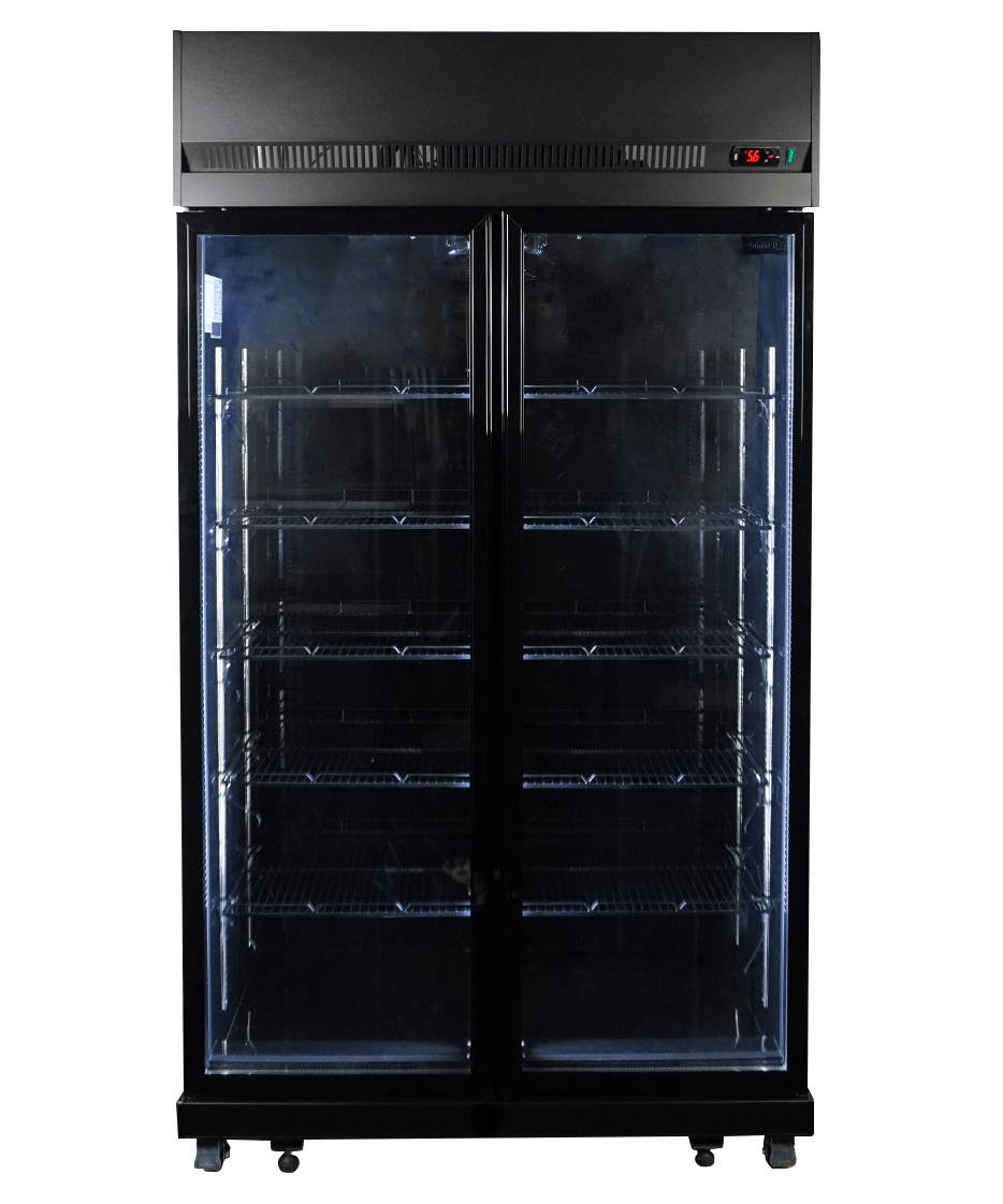 Combisteel Kühlschrank 2 Glastüren Schwarz IRM-770R Bl