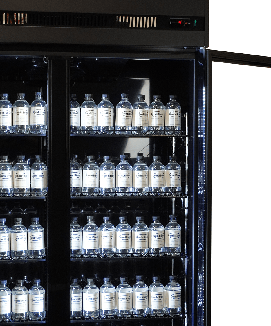 Combisteel Kühlschrank 3 Glastüren Schwarz IRM-1180R Bl