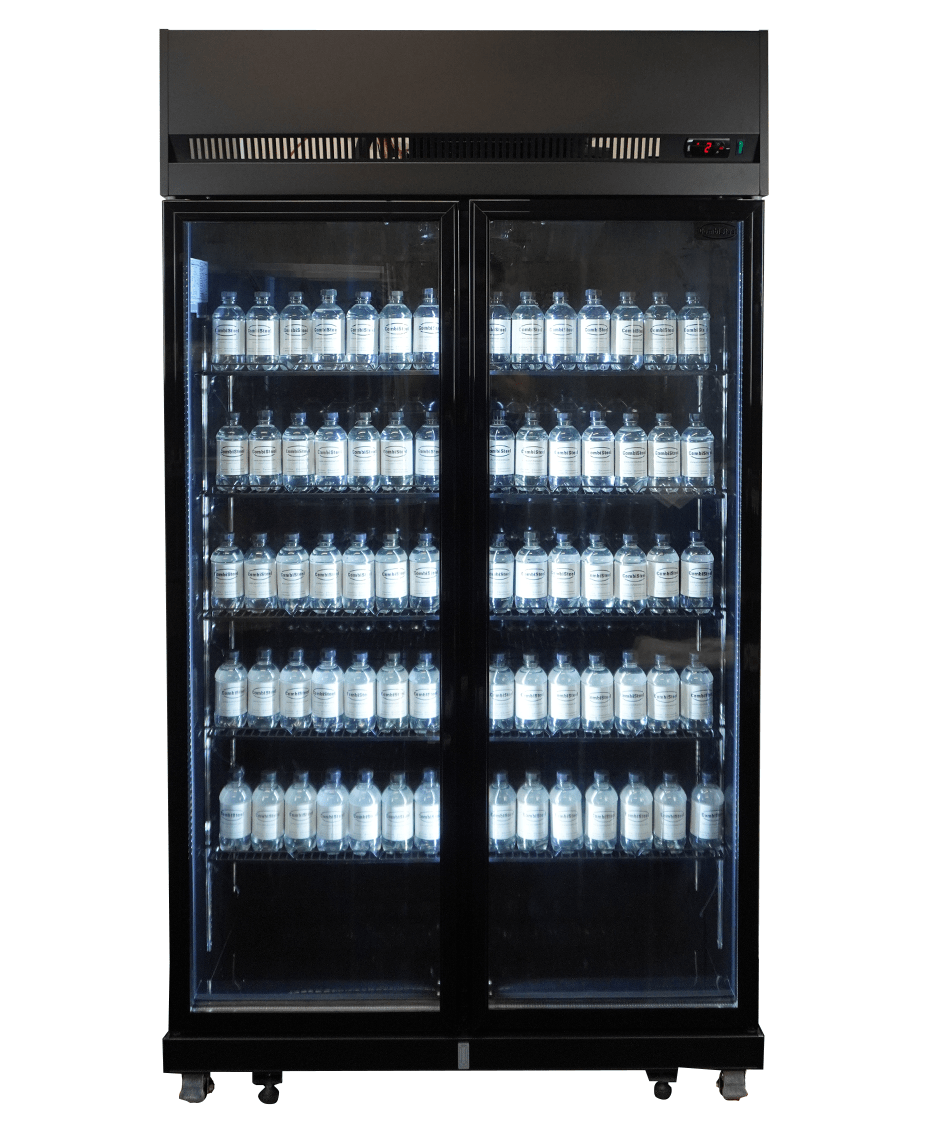 Combisteel Kühlschrank 2 Glastüren Schwarz IRM-770R Bl