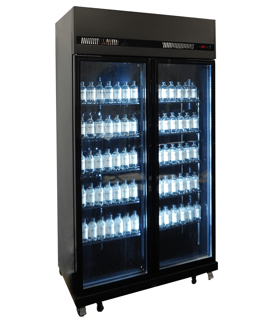 Combisteel Kühlschrank 2 Glastüren Schwarz IRM-770R Bl
