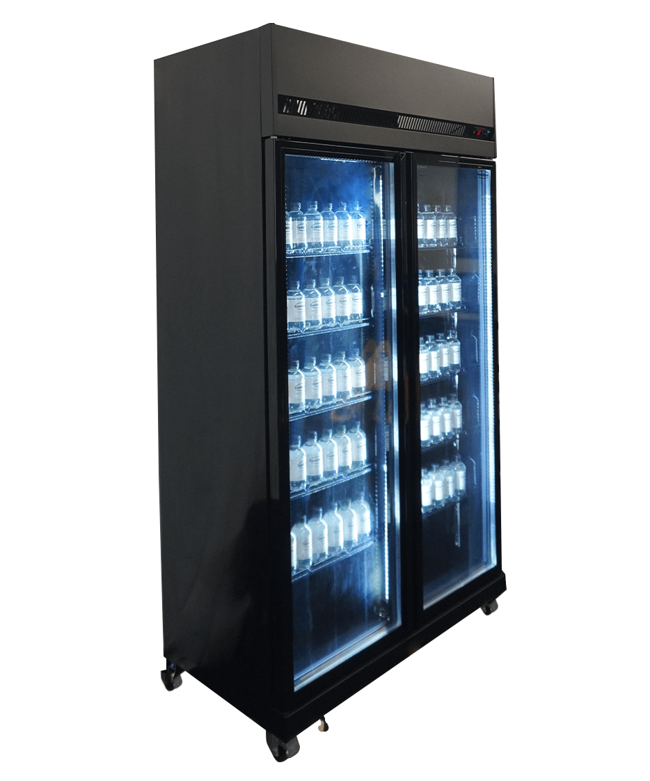 Combisteel Kühlschrank 2 Glastüren Schwarz IRM-770R Bl