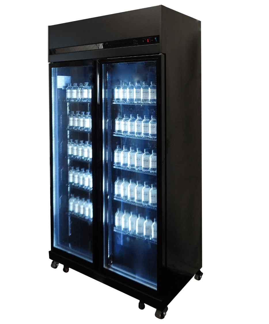 Combisteel Kühlschrank 2 Glastüren Schwarz IRM-770R Bl