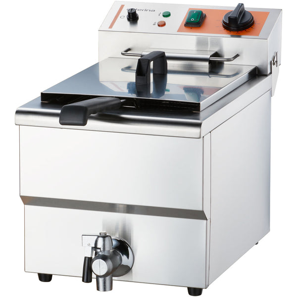 Stalgast Fritteuse CATERINA, 10 Liter, mit Ablasshahn 300x510x390 mm (BxTxH), 3 kW 230V