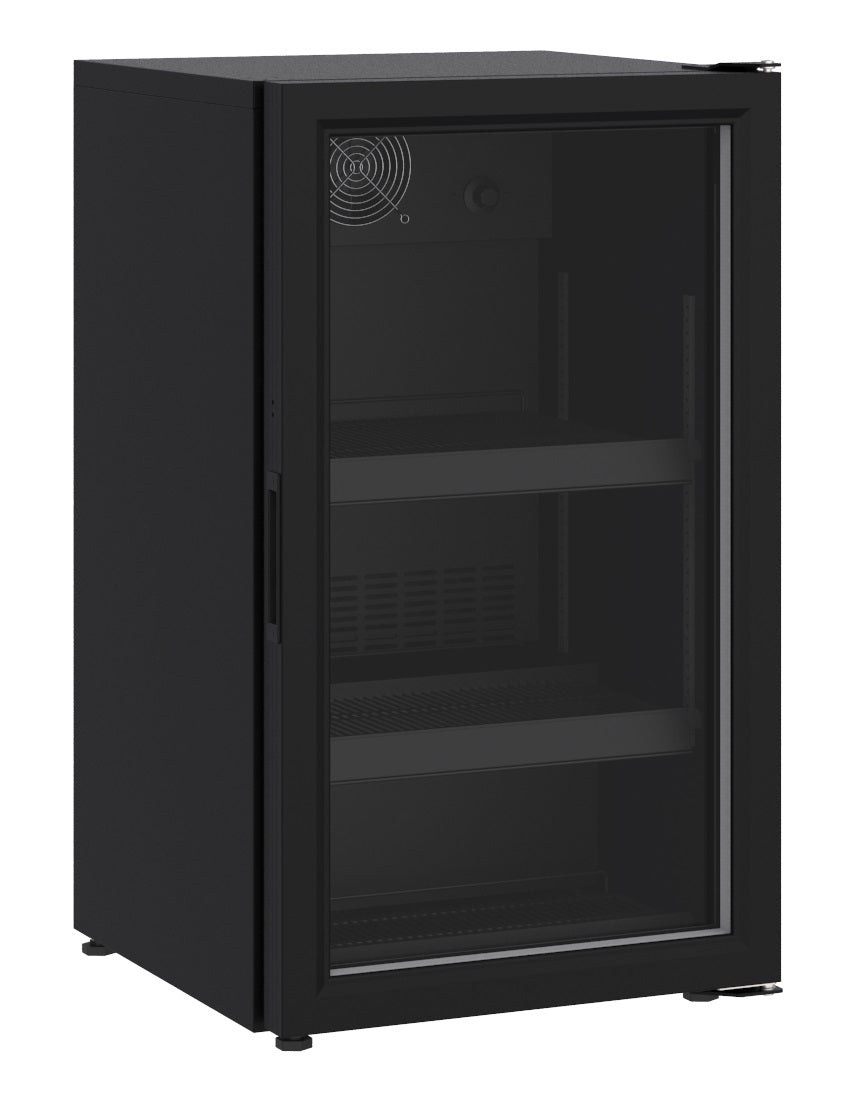 Combisteel Kühlschrank Tischmodel Glastür 136l Schwarz