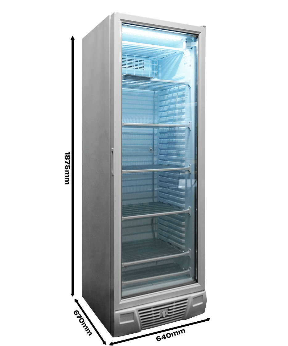 Combisteel Tiefkühlschrank 1 Glastür 382l, 640 x 670 x 1875 mm