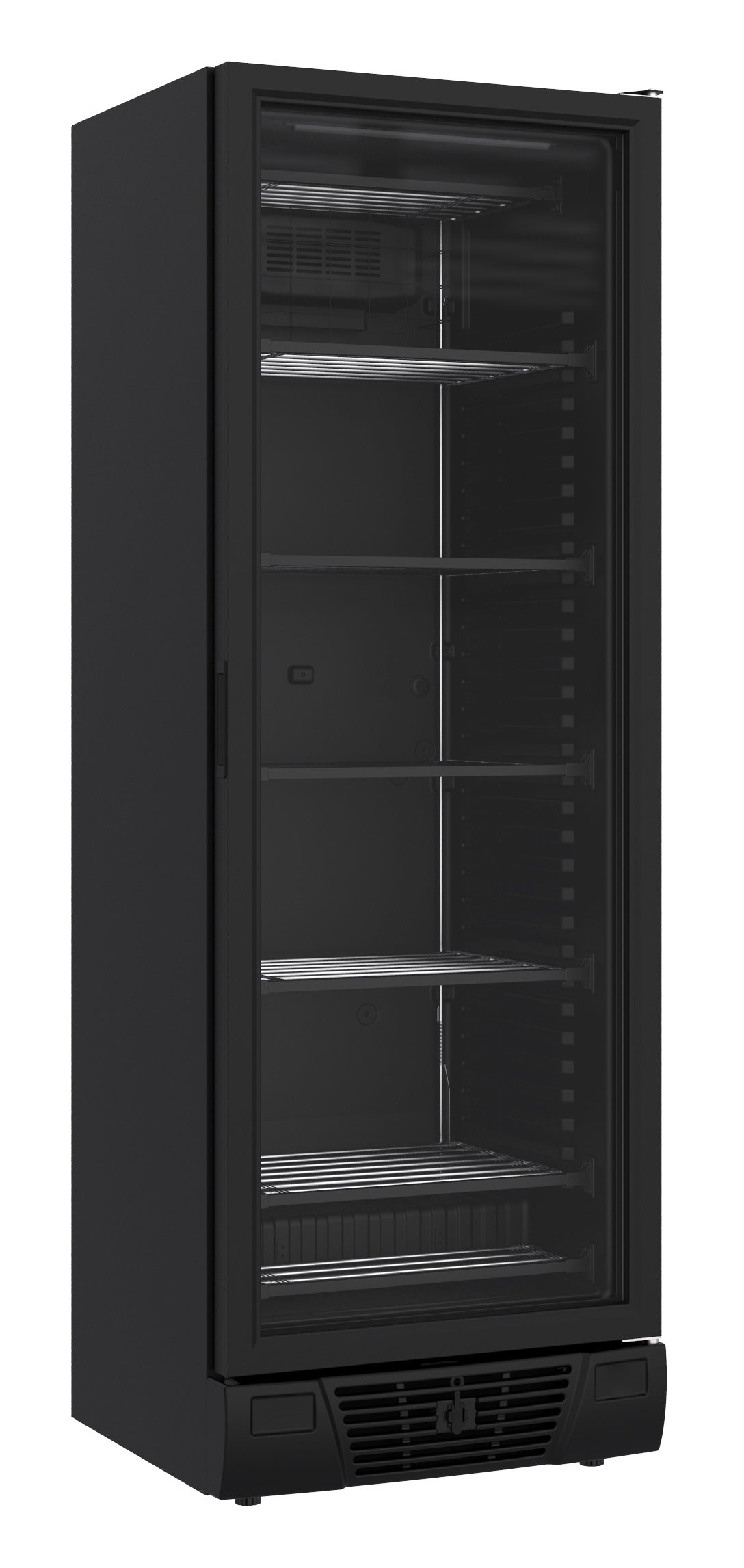 Combisteel Tiefkühlschrank 1 Glastür Schwarz 382l, 640 x 670 x 1875 mm